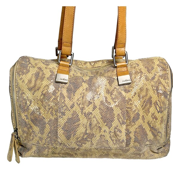 HOBO International Madelyn Satchel Top Handle Handbag Leather Digital Snake - Picture 1 of 16
